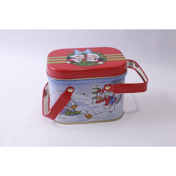 Mickey Mouse & Friends, Christmas Tin, Lunch Box, Two Handles, Classic, Disney, - Picture 2 of 4